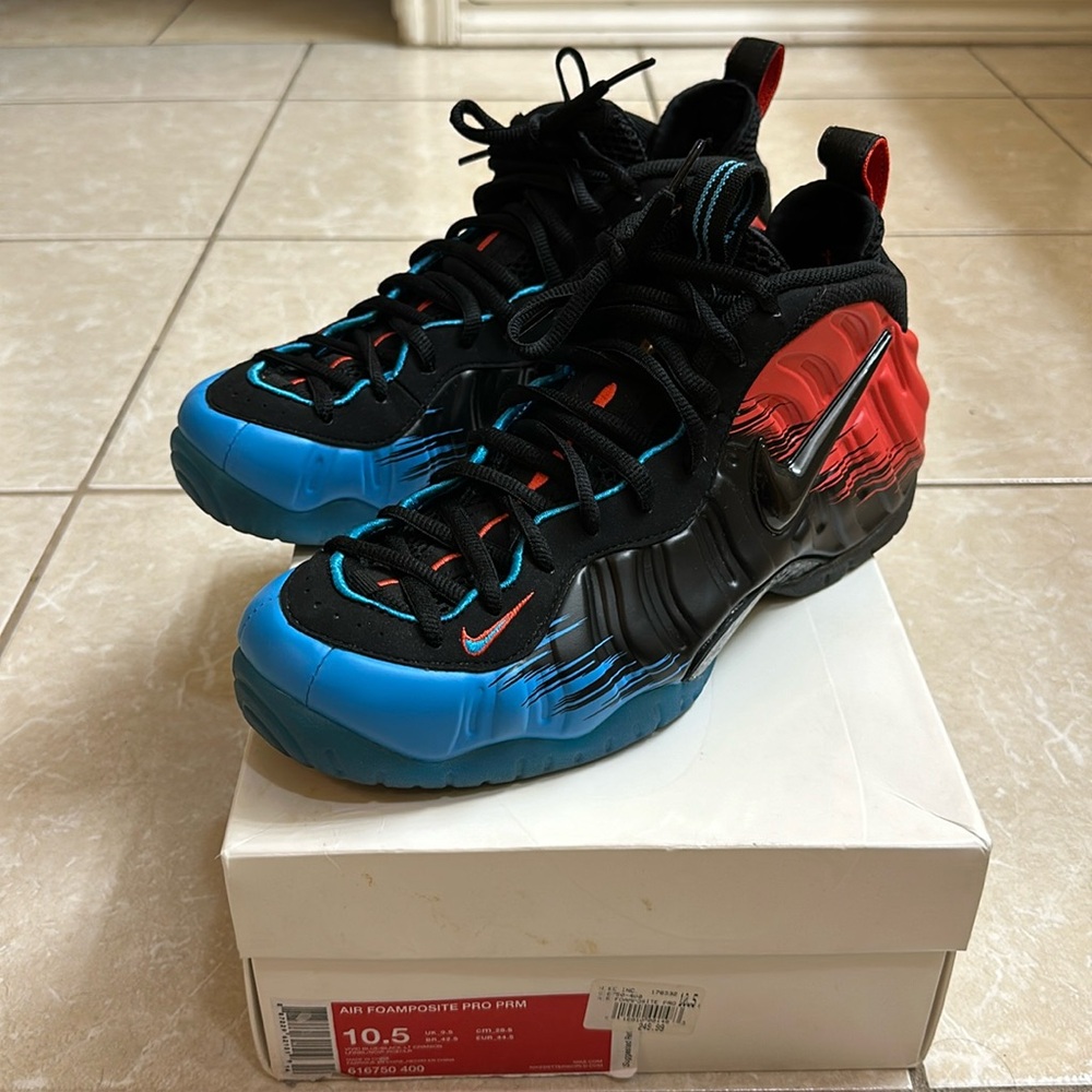 NIKE Air Foamposite Pro 'Spiderman' Sneakers Size 10.5